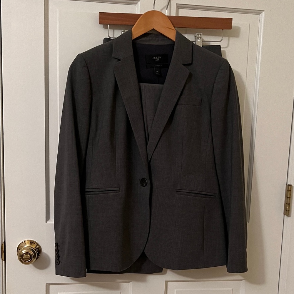 J. Crew 26 piece suiting collection gray black navy blazers pants skirts 4P 6P